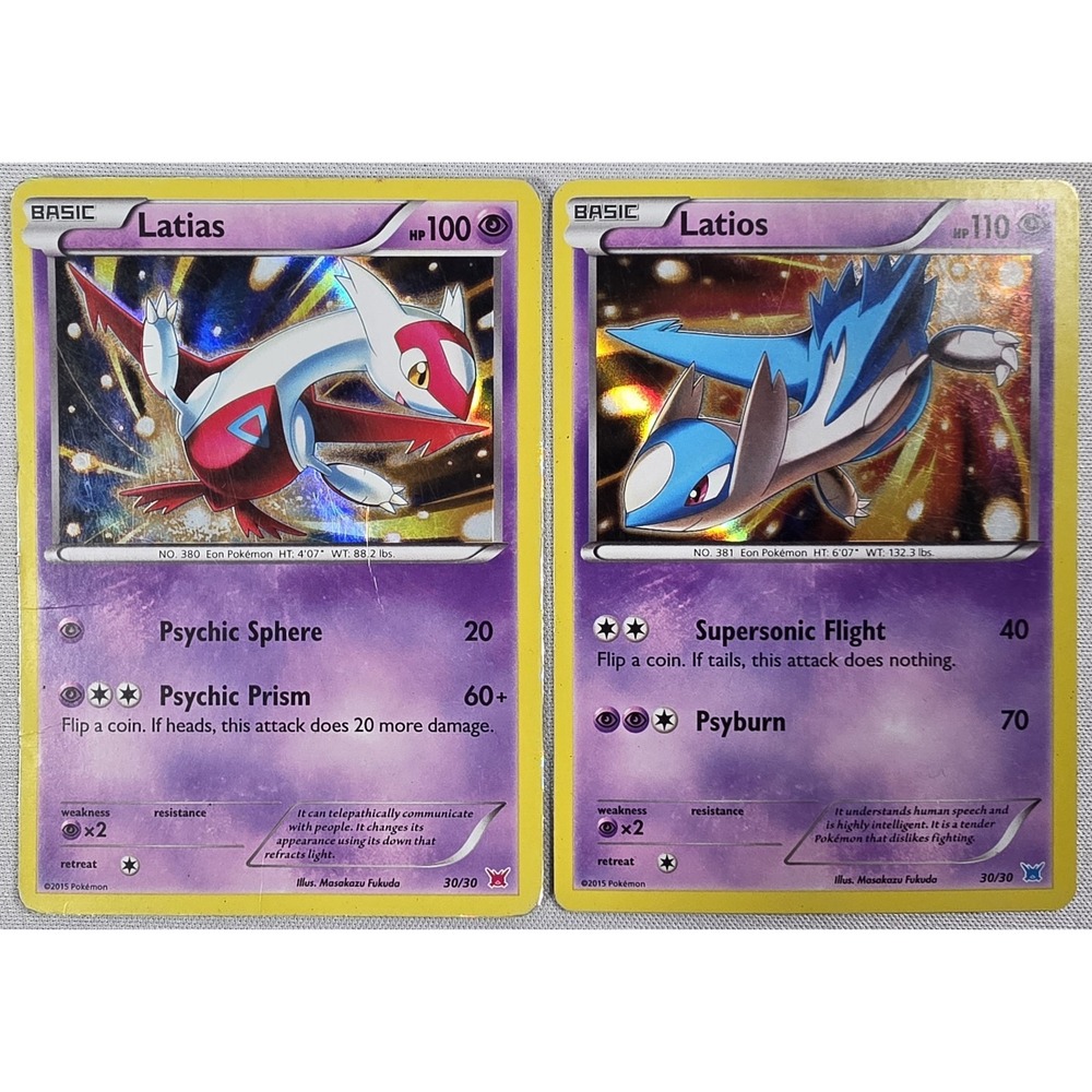 Pokemon TCG Latias & Latios 30/30 XY Trainer Kit Holo English 2-Card Lot